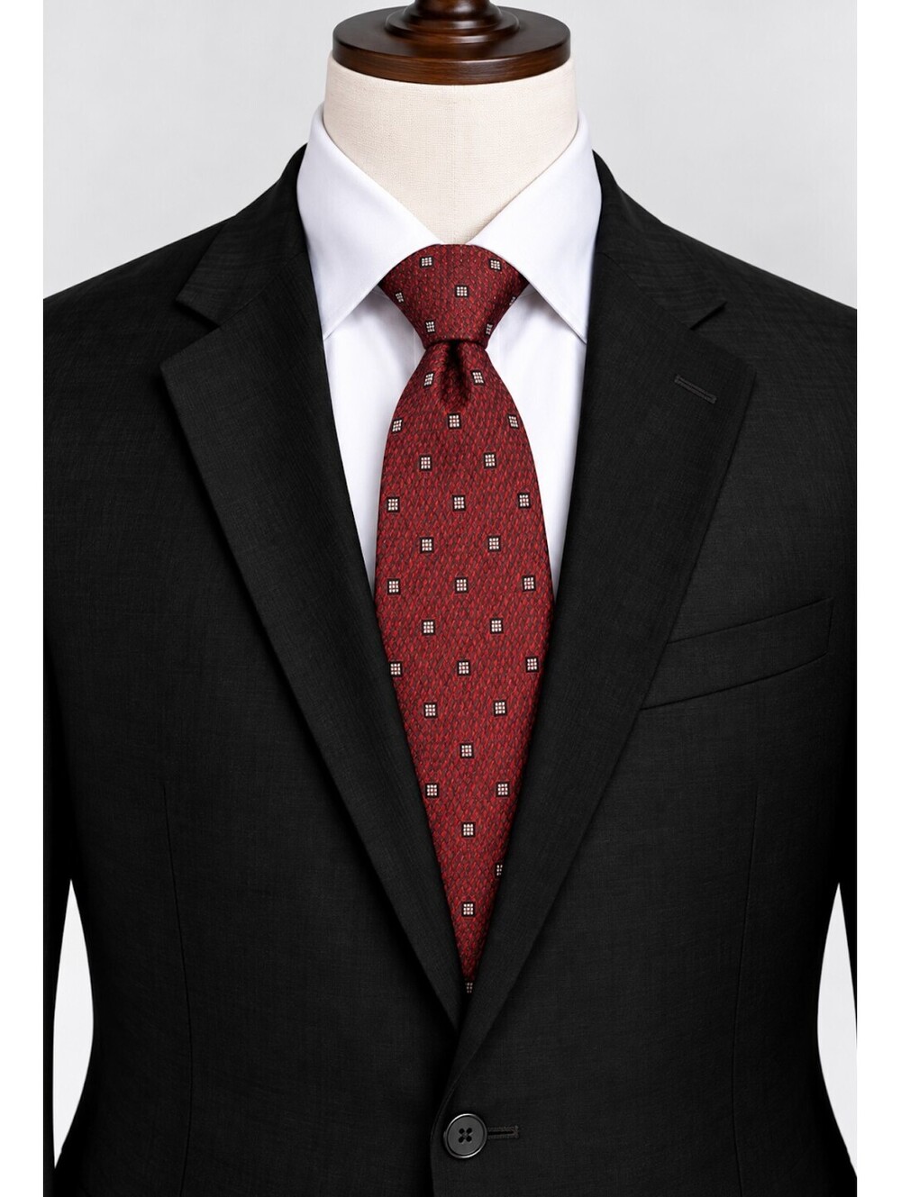 Tesoro Rosso Uomo Moda Handmade 100% Silk Red Patterned Tie